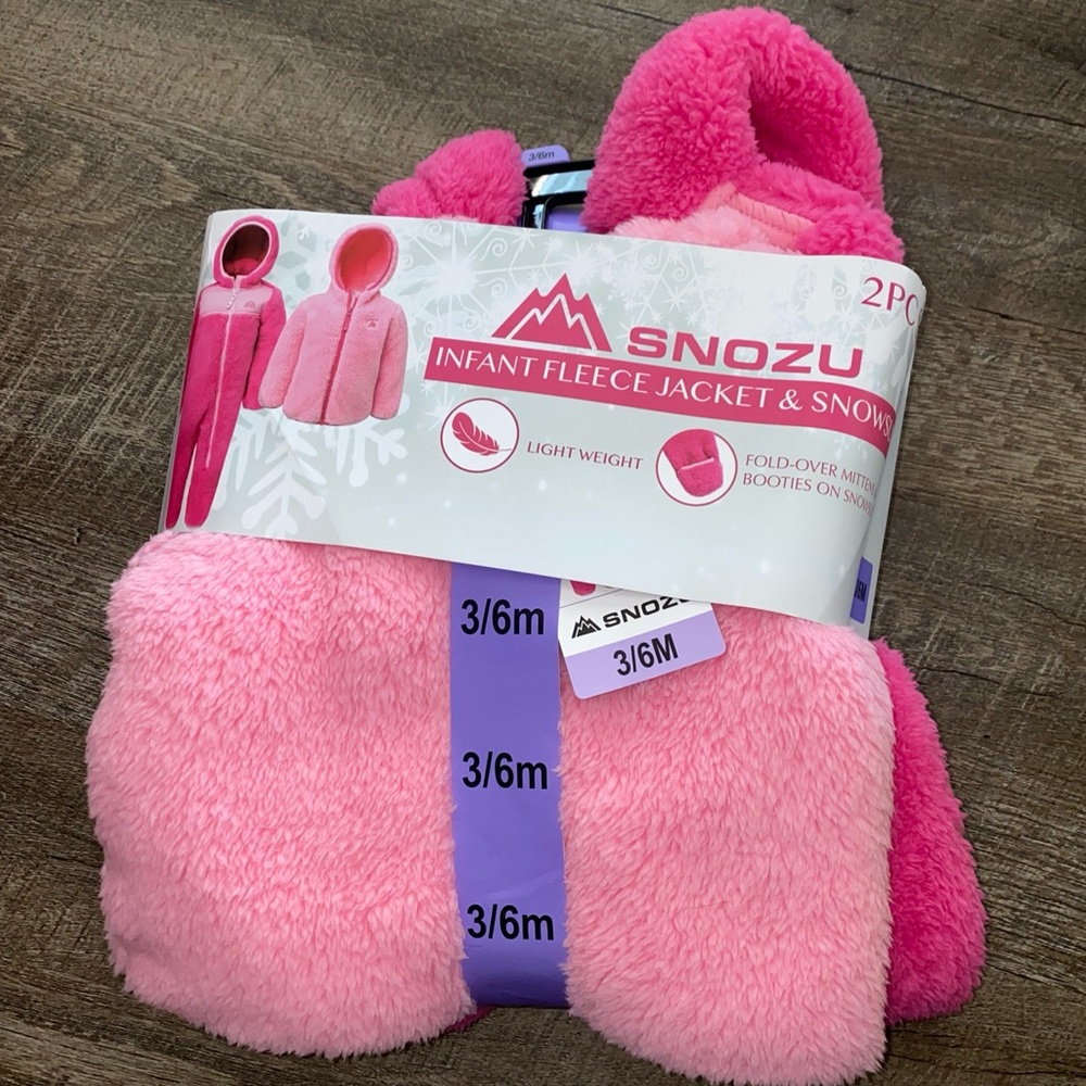 Snozu Infant Fleece Jacket and Snowsuit Size 3/6 month Pink